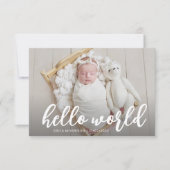 HELLO WORLD | faire-part de naissance de script mo (Devant)