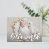 HELLO WORLD | faire-part de naissance de script mo (Debout devant)