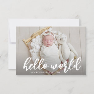 HELLO WORLD   faire-part de naissance de script mo