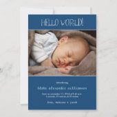 Hello World Faire-part de naissance//Monaco Blue (Devant)
