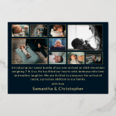 Hello World Gold Photo Collage Faire-part bébé (Verso)