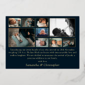 Hello World Gold Photo Collage Faire-part bébé (Verso)