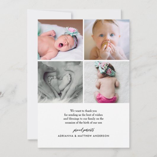 Hello World Modern Script Faire-part de naissance (Dos)