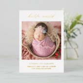 Hello World Photo Elegant Faire-part de naissance  (Debout devant)