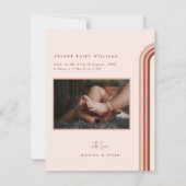 Hello World | Retro Boho Faire-part de naissance (Dos)