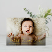 Hello World script Baby photo faire-part de naissa (Debout devant)