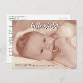 Hello World Your Text and Baby Modèle photo (Devant / Derrière)