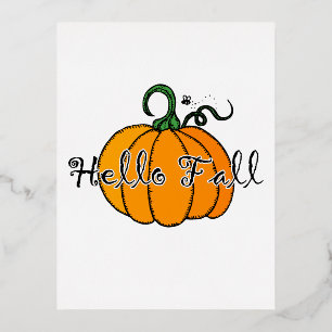 Hellow Pumpkin Herfst Pumpkin Hallo Herfst Folie Feestdagen Briefkaart