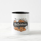 "HelloWeen" Halloween Pumpkin & Ghost Combo Mok (Midden)