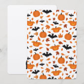 Helloween patroon | pompoen, vleermuis, herfstblad kaart (Voorkant / Achterkant)