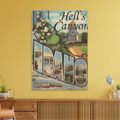 Hell's Canyon, Idaho - Large Letter Scenes Canvas Afdruk (Insitu (Woonkamer))