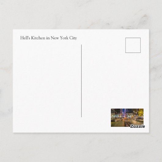 Hell's Kitchen in New York City Briefkaart (Achterkant)