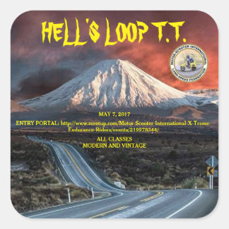 HELL'S LOOP T.T. 2017 VIERKANTE STICKER