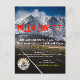 HELL'S LOOP T.T. briefkaart 2017