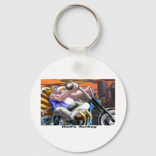 Hells Turkey Grappige Thanksgiving Harley T-shirts Sleutelhanger