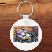 Hells Turkey Grappige Thanksgiving Harley T-shirts Sleutelhanger (Voorkant)