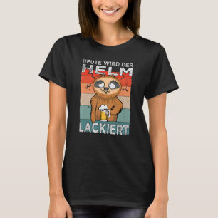Helm geschilderde bierdrinker en avondslot voor ma t-shirt