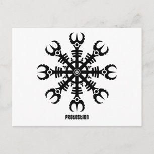 Helm of awe - Aegishjalmur No.2 (zwart) Briefkaart