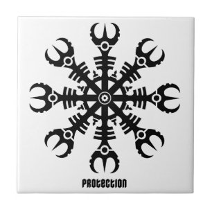 Helm of awe - Aegishjalmur No.2 (zwart) Tegeltje