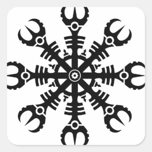 Helm of awe - Aegishjalmur No.2 (zwart) Vierkante Sticker