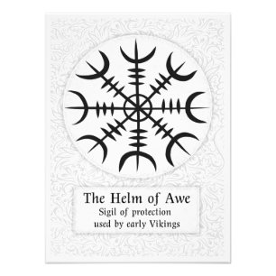 Helm van Awe IJslands magisch bord - wit Foto Afdruk