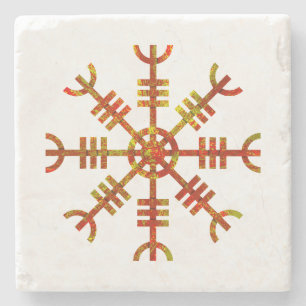 Helm van ontzag Noors Vikingsymbool Stenen Onderzetter