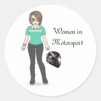 Helm, Vrouwen in Motorsport Ronde Sticker