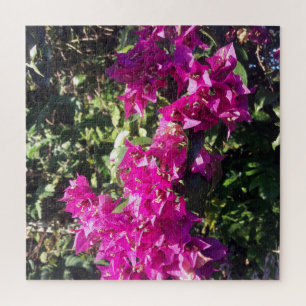 Helmagenta tropische bloemen legpuzzel