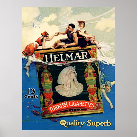 Helmar Turks sigaretten Art Deco Add Poster (Voorkant)