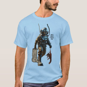 Helmduiker die een kreeft vangt Onderwater URM T-shirt