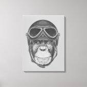 Helmet Chimpansee Canvas Afdruk (Voorkant)