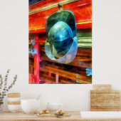 Helmet Hanging on Fire Truck Poster (Keuken)