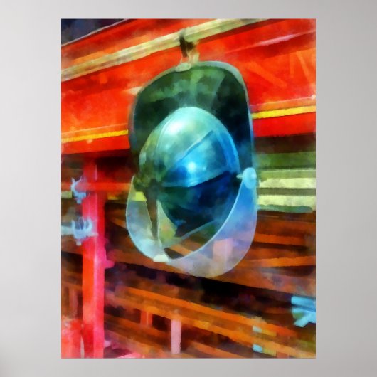 Helmet Hanging on Fire Truck Poster (Voorkant)