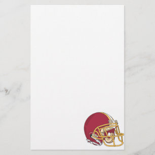 Helmet rood en gouden Football Briefpapier