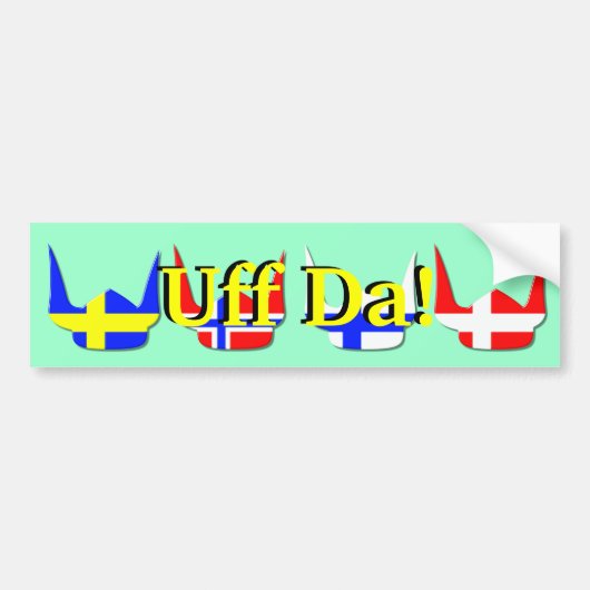 Helmet Viking Flag Norway Design Bumpersticker (Voorkant)