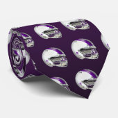 Helmet wit en Paars Football Stropdas (Opgerold)