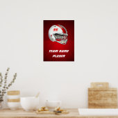 Helmet wit en rood Football Poster (Keuken)