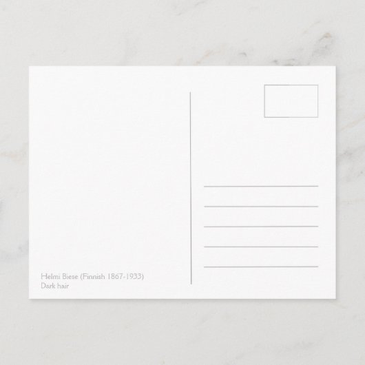 Helmi Biese Dark hair Mörkhårig Tummatukkainen Briefkaart (Achterkant)
