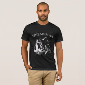 Helmsman Sailboat Sailor Mens T-shirt noir (Devant entier)