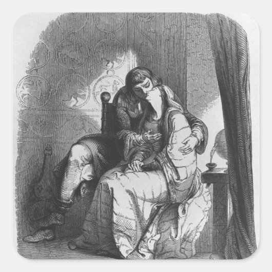 Heloise en Abelarkus Vierkante Sticker (Voorkant)