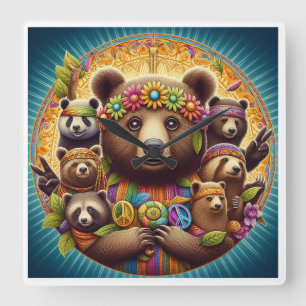 Help alle dieren te beschermen vierkante klok