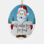 Help-bord voor de kerstman Keramisch Ornament (Rechts)