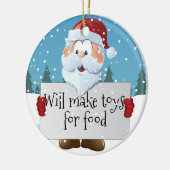Help-bord voor de kerstman Keramisch Ornament (Links)