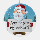 Help-bord voor de kerstman Keramisch Ornament (Achterkant)