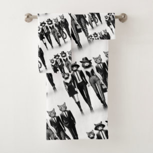 Help Cat Runway Modellen Wandelen De Catwalk Bad Handdoek