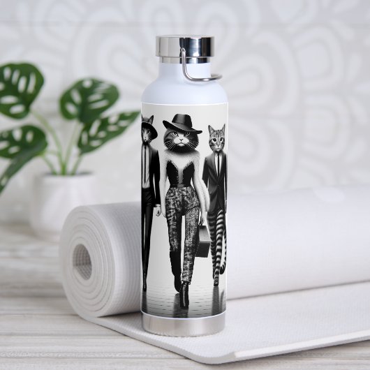 Help Cat Runway Modellen Wandelen De Catwalk Waterfles (Yoga)