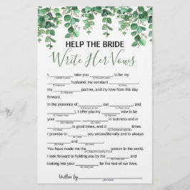 Help de Bride bij het schrijven van haar Vows Vrij Flyer