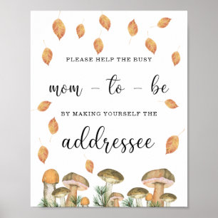 Help de drukke aanstaande moeder bij het adressere poster