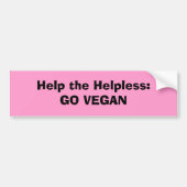 Help de hulpeloze:GA VEGAN Bumpersticker (Voorkant)