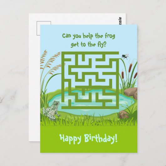 Help de kikker om bij de vlieg te komen Doolhof Ve Briefkaart (Voorkant / Achterkant)